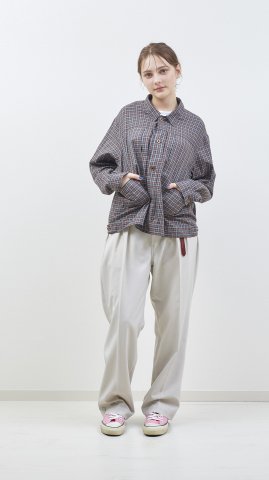 H.UNIT Weather cloth two tuck trousers