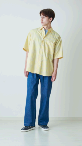 amne “PIMA STRIPE half sleeve shirts” (予約商品)の商品画像