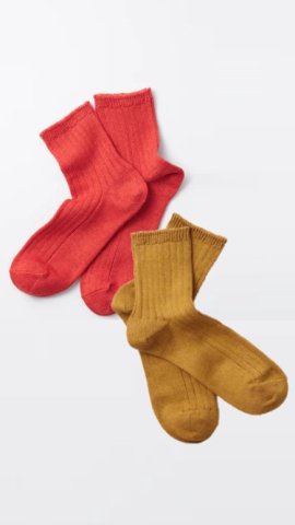 ROTOTO LINEN COTTON RIBBED ANKLE SOCKS