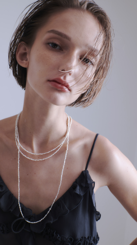 MAISON D'PULSE Pistil pearl long necklaceɤξʲ