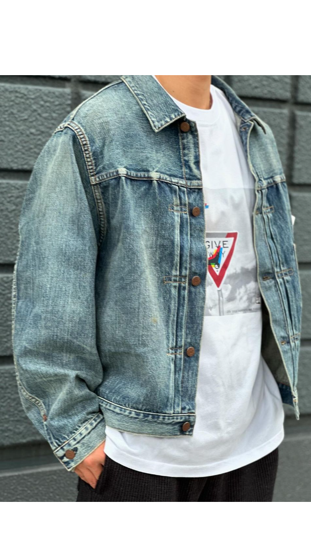 ANACHRONORM “FRONT TUCK DENIM JACKET (FIVE YEARS WASH