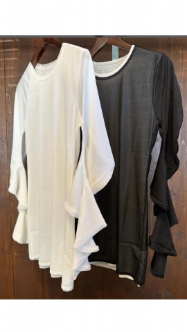 77circa asymmetry deformation sleeve tulle doubleface topɤξʲ