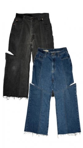 25SSͽʡ 77circa circa make four cutback bias slit denim pants (2ͽͽ)ξʲ