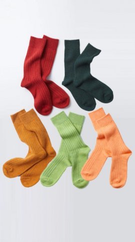 ROTOTO COTTON WOOL RIBBED CREW SOCKSɤξʲ