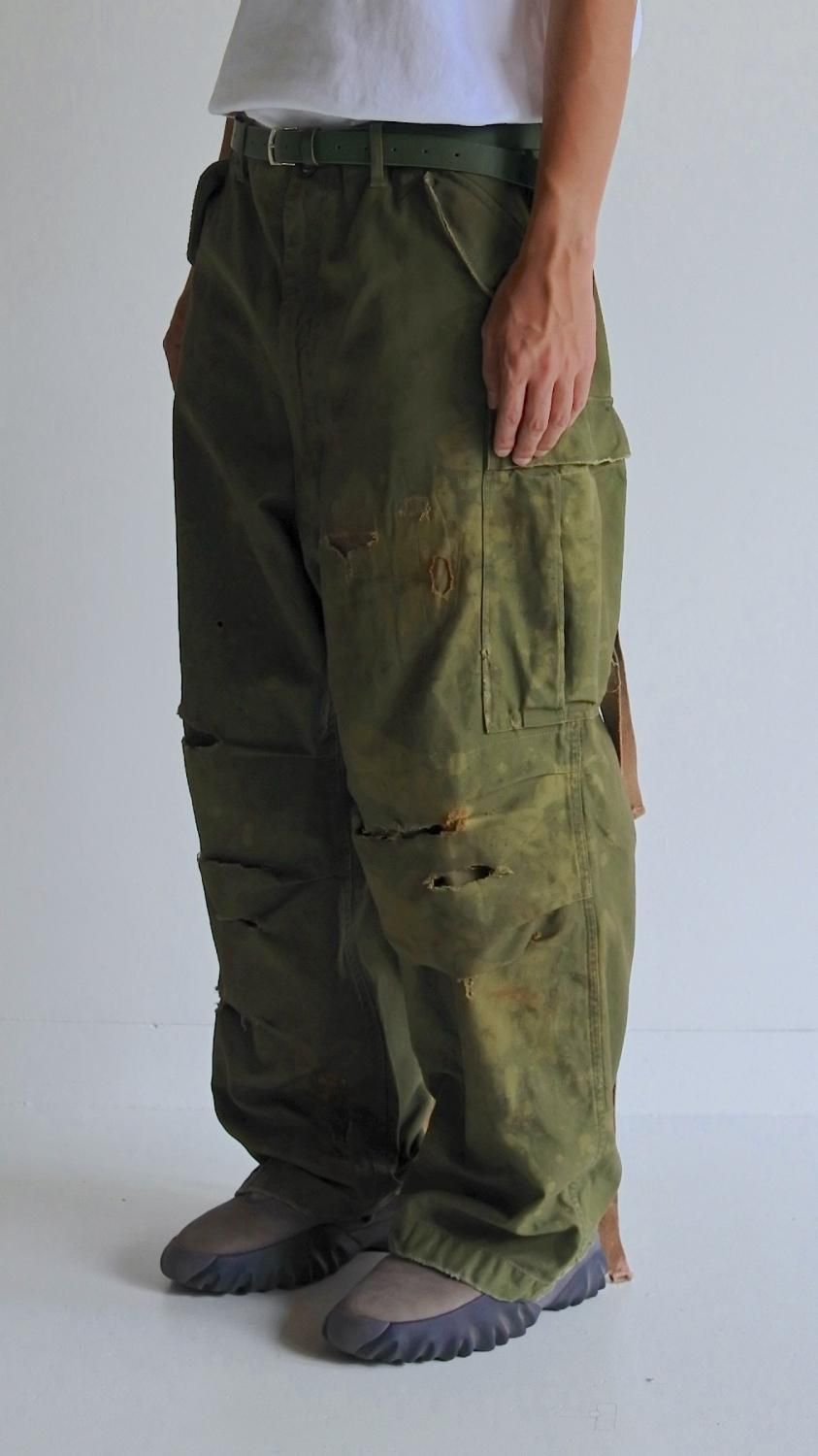 anachronorm damaged pants 32インチ ANACHRONORM Damaged Nep Denim Wide Tuck Trousers [INDIGO