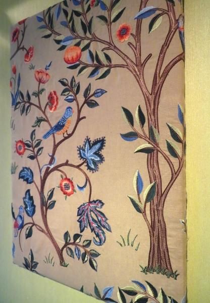 モリス『Kelmscott Tree・ケルムスコット ツリー(麻・刺繍)』ファブリックパネル bright online ウィリアムモリス.ファブリックパネル.ファブリックフラワー