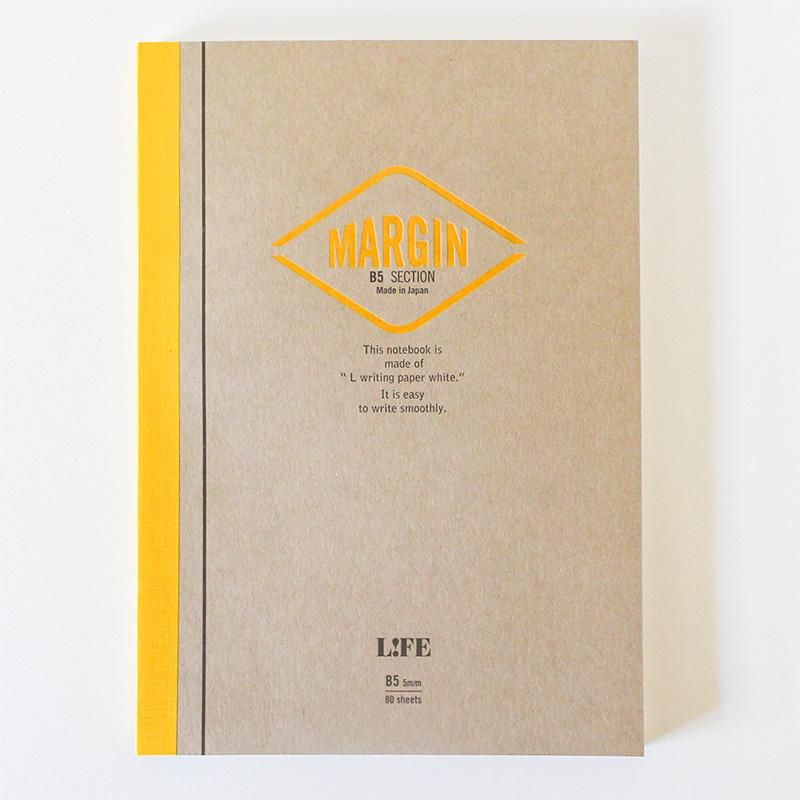 Life ライフ マージンノート Margin B5 方眼 商いや 山田のネット通販 仙台の文房具とドイツの木のおもちゃお店 Life ライフ マージンノート Margin B5 方眼 商いや 山田のネット通販 仙台の文房具とドイツの木のおもちゃお店