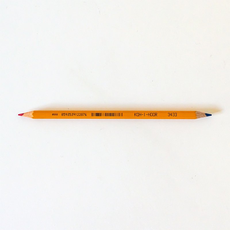 KOH-I-NOOR コヒノール 二色鉛筆 オフィスペンシル 3433 黄軸