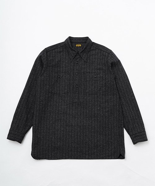 <img class='new_mark_img1' src='https://img.shop-pro.jp/img/new/icons20.gif' style='border:none;display:inline;margin:0px;padding:0px;width:auto;' />RAGTIME PULLOVER HERRINGBONE STRIPE SHIRTS
