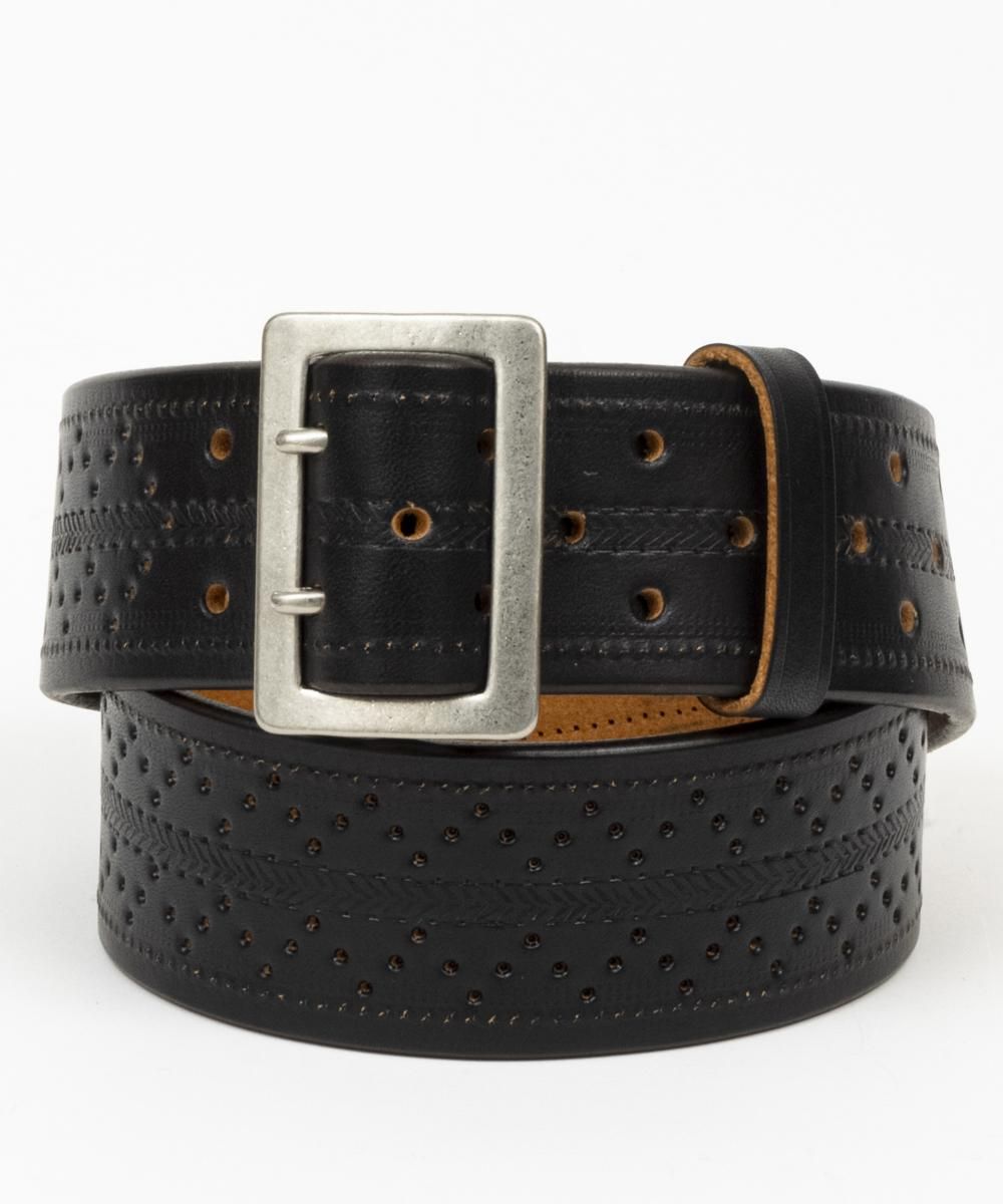 RAGTIME PUNCHING LEATHER DOUBLE PRONG GARRISON BELT 45mm