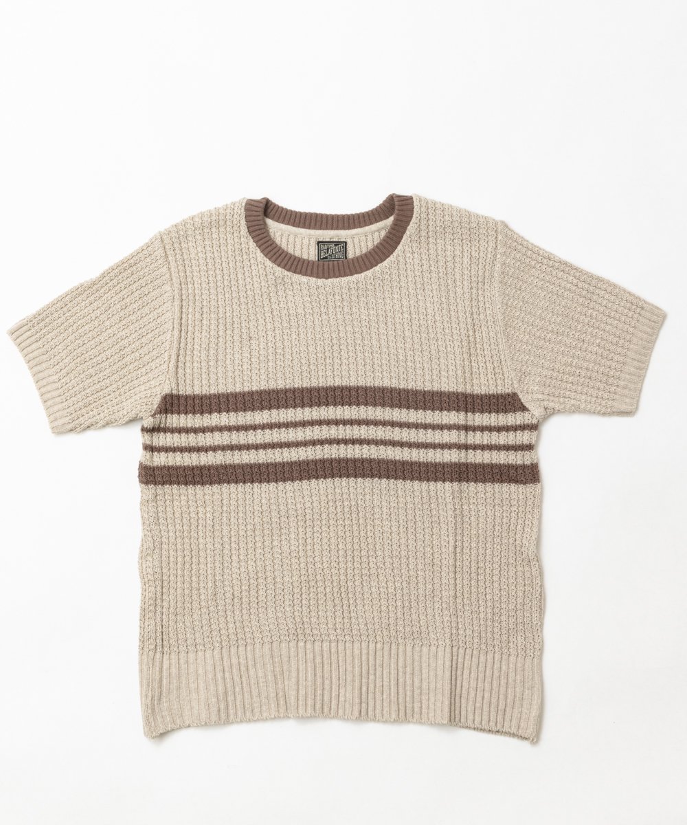 <img class='new_mark_img1' src='https://img.shop-pro.jp/img/new/icons14.gif' style='border:none;display:inline;margin:0px;padding:0px;width:auto;' />RAGTIME CHEST STRIPE TRIM COTTON SWEATER