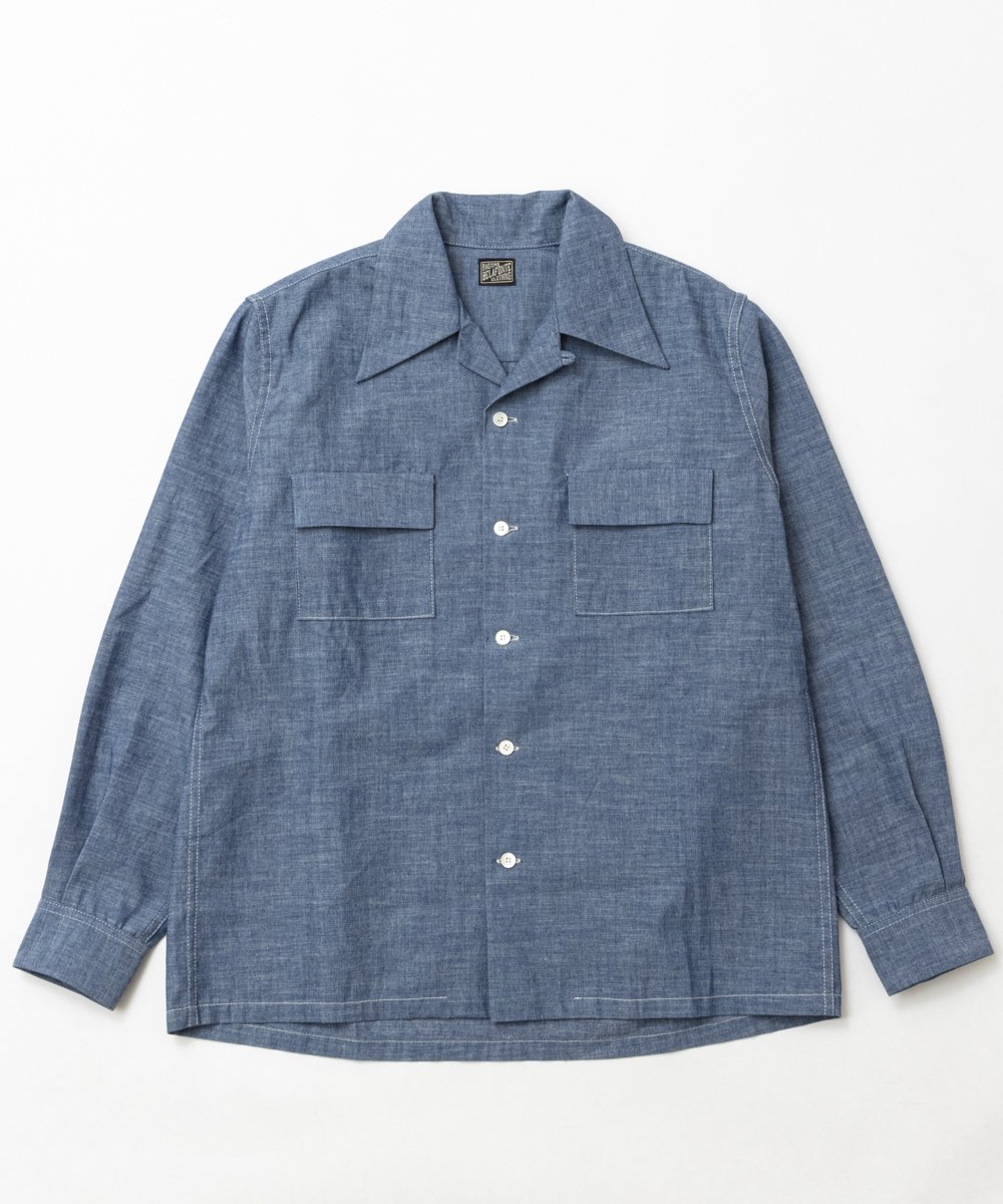 <img class='new_mark_img1' src='https://img.shop-pro.jp/img/new/icons14.gif' style='border:none;display:inline;margin:0px;padding:0px;width:auto;' />RAGTIME OPEN COLLAR SQUARE FLAP POCKET SHIRTS