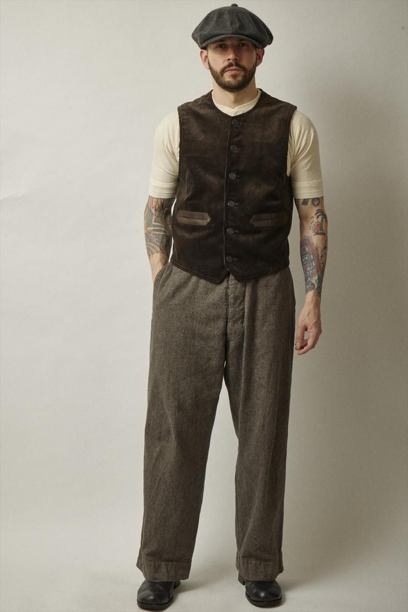 jepy。HIBACK TROUSERS BUCKLE BACK RAGTIME HIBACK TROUSERS BUCKLE BACK LINEN COTTON HERRINGBONE