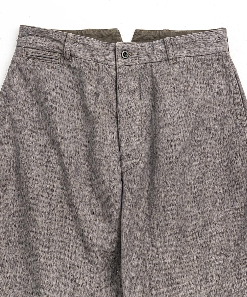 RAGTIME HIBACK TROUSERS BUCKLE BACK LINEN COTTON HERRINGBONE