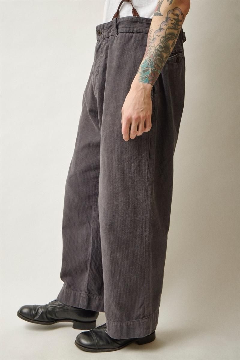 パンツ RAGTIME LINEN COTTON HERRINGBONE RAGTIME HIBACK TROUSERS LINEN COTTON HERRINGBONE OVERDYED
