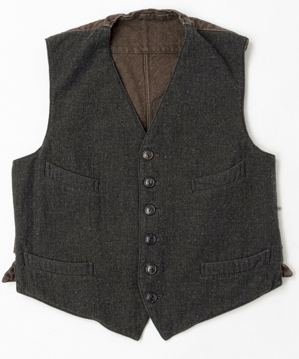 <img class='new_mark_img1' src='https://img.shop-pro.jp/img/new/icons14.gif' style='border:none;display:inline;margin:0px;padding:0px;width:auto;' />RAGTIME SERVICE VEST WOOL HERRINGBONE (WASHED)