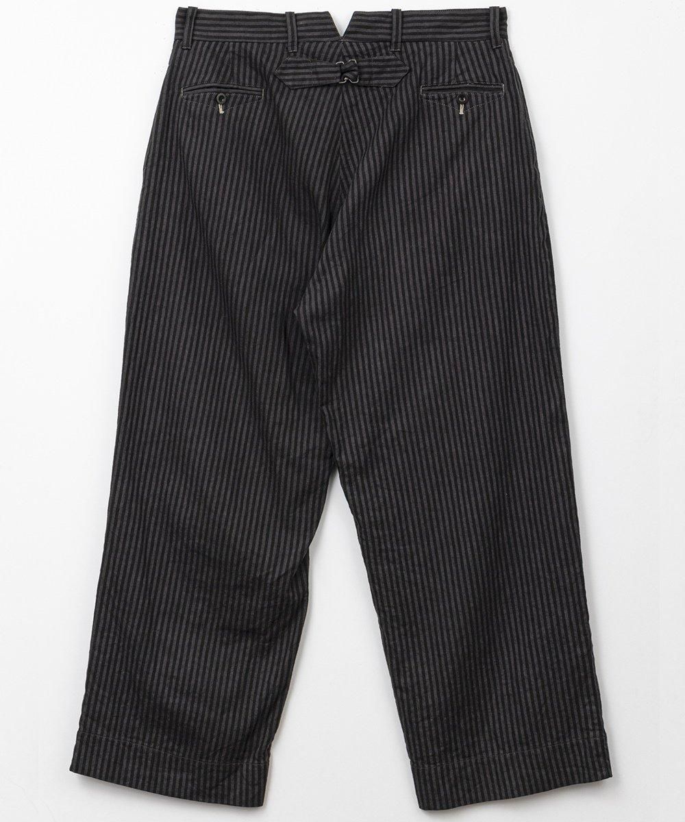 RAGTIME HIBACK TROUSERS LINEN COTTON STRIPE OVERDYED