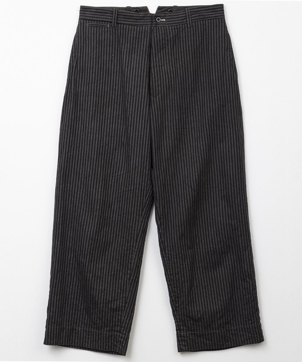 <img class='new_mark_img1' src='https://img.shop-pro.jp/img/new/icons14.gif' style='border:none;display:inline;margin:0px;padding:0px;width:auto;' />RAGTIME HIBACK TROUSERS LINEN COTTON STRIPE OVERDYED