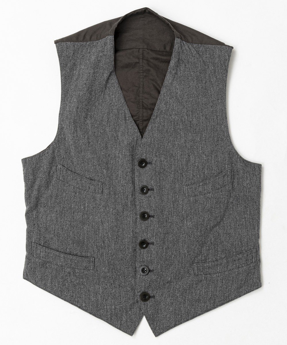 <img class='new_mark_img1' src='https://img.shop-pro.jp/img/new/icons14.gif' style='border:none;display:inline;margin:0px;padding:0px;width:auto;' />RAGTIME SERVICE VEST SALT&PEPPER CHAMBRAY