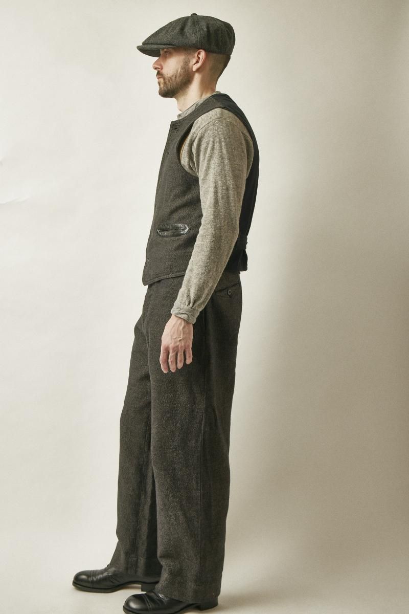 RAGTIME CIVILIAN DECK VEST HEATHER BLACK AND GRAY COTTON - 【公式