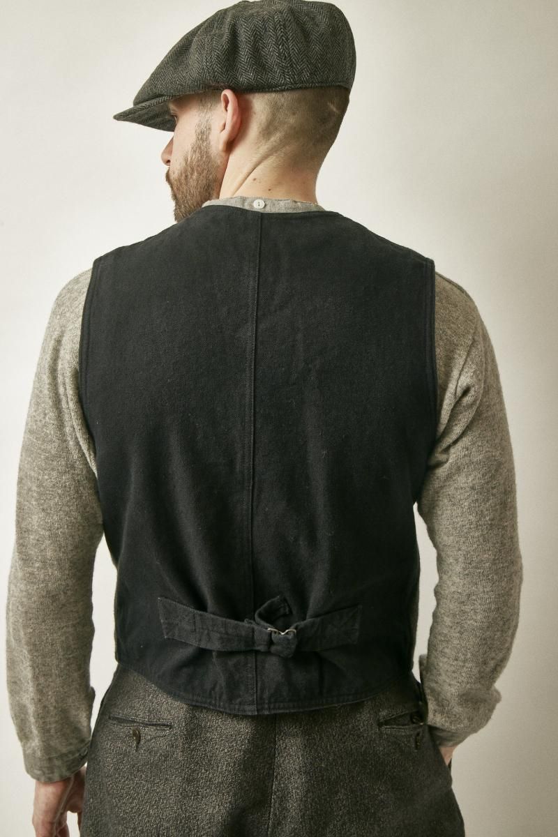 RAGTIME CIVILIAN DECK VEST HEATHER BLACK AND GRAY COTTON - 【公式