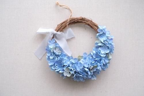 水色紫陽花のハーフリース