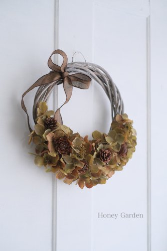 秋色あじさいのハーフリース