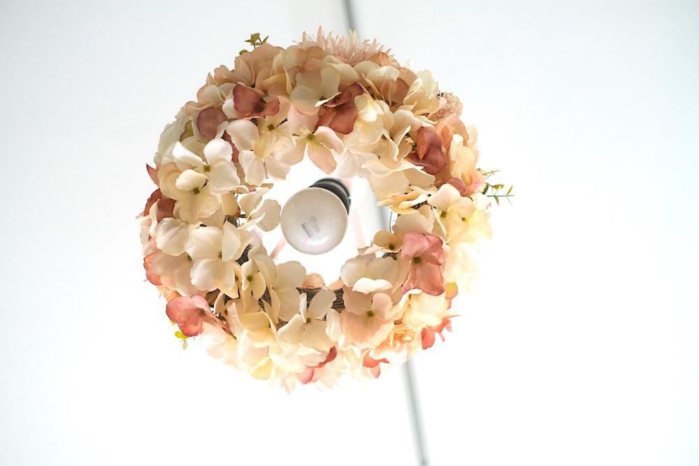 ピンク紫陽花のペンダントライト