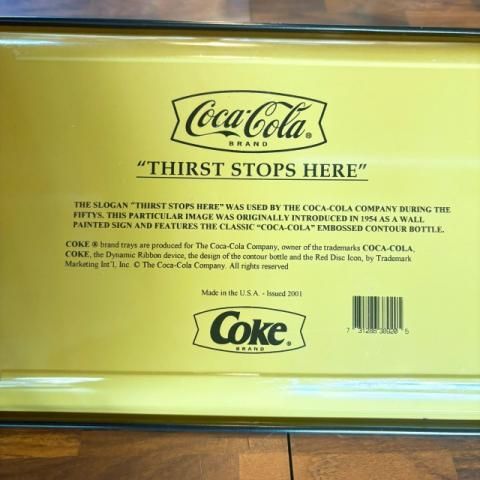 希少　ビンテージ　コカコーラ　トレー　Jeanne　Mack　USA VTG Metal Tray “Thrift Mercantile” Coca-Cola Jeanne Mack
