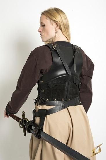 Female Leather Armour Black - M - Larp Shop Japan