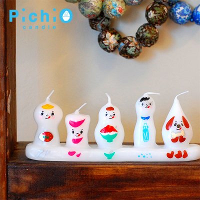 pichio candle(ピチオキャンドル) 5人組 カレー 夏 絵付けキャンドル 
