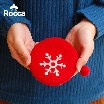 Rocca(ロッカ) 結晶柄フェルト地のコインケース レディース 小物入れ