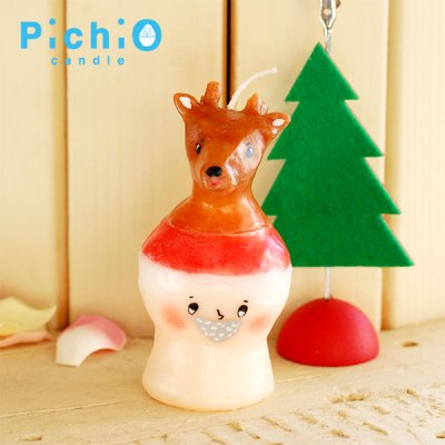 pichio candle(ピチオキャンドル) 帽子トナカイ サンタ キャンドル 北欧おしゃれ＆かわいいキャンドル
