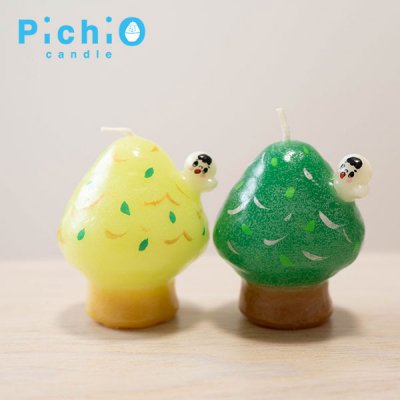 pichio candle(ピチオキャンドル) 木からハロー絵付けキャンドル インテリアに合うかわいいキャンドル