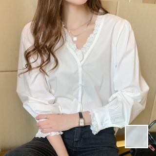 韓国 ファッション トップス ブラウス シャツ 春 秋 冬 カジュアル PTXI905  パンチングレース スタンドカラー風 フェミニン オルチャン シンプル 定番 セレカジ