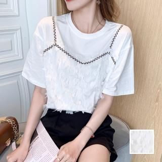 韓国 ファッション トップス Tシャツ カットソー 春 夏 カジュアル PTXK806  フェイクレイヤード プルオーバー キャミソール オルチャン シンプル 定番 セレカジ