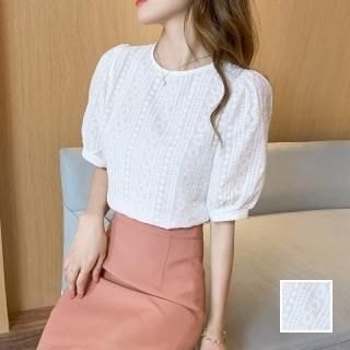 韓国 ファッション トップス ブラウス シャツ 春 夏 カジュアル PTXK812  シアー プルオーバー ノーカラー パフスリーブ オルチャン シンプル 定番 セレカジ