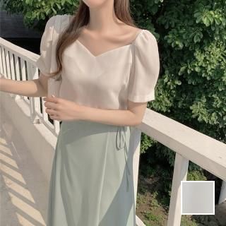 韓国 ファッション トップス ブラウス シャツ 春 夏 カジュアル PTXK971  シアー シフォンプレーン デコルテ見せ 着回し オルチャン シンプル 定番 セレカジ