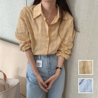 韓国 ファッション トップス ブラウス シャツ 春 夏 カジュアル PTXN333  オーバーサイズ チェック プレーン 着回し オルチャン シンプル 定番 セレカジ