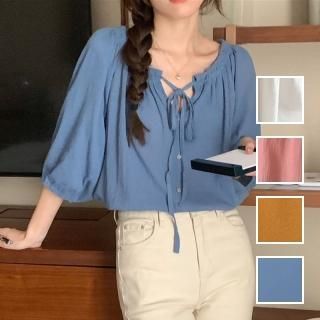 韓国 ファッション トップス ブラウス シャツ 春 夏 カジュアル PTXN799  オーバーサイズ シワ加工 バルカンブラウス オルチャン シンプル 定番 セレカジ