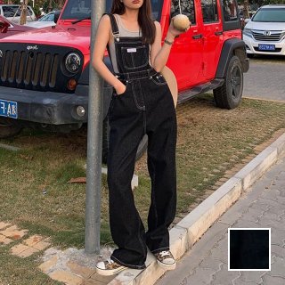 韓国 ファッション オールインワン オーバーオール 春 夏 カジュアル PTXN835  ハイライズ オーバーオール ワイド ストレート オルチャン シンプル 定番 セレカジ
