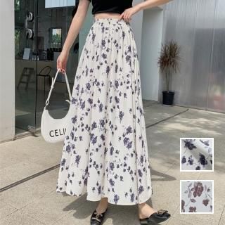 韓国 ファッション スカート ボトムス 春 夏 カジュアル PTXN848  渋色 シック ドレープ フレア マキシ丈 オルチャン シンプル 定番 セレカジ