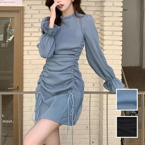 フリル フレンチスリーブ ドレス カシュクール 韓国 3色 hr0813 173611650.jpg?cmsp_timestamp=