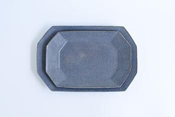 お歳暮 古谷浩一｜グレー釉｜八角長方皿｜プレート｜大｜ウェブショップ 食器