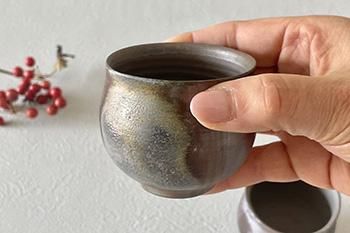 備前焼 登窯 備前焼物故作家 末石 高仙 共箱付き金彩・黄ゴマ