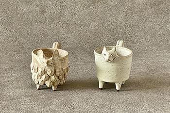 白井隆仁ハリネズミマグカップ・器のしごと・村上直子 薄いグレー 白井隆仁ハリネズミマグカップ・器のしごと・村上直子 濃い