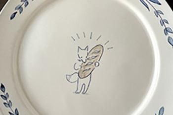 日野沙織｜リム皿｜小｜絵付け｜動物｜作家のうつわ通販｜うつわ