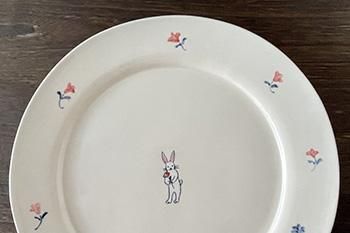 日野沙織｜リム皿｜大｜絵付け｜動物｜作家のうつわ通販｜うつわ