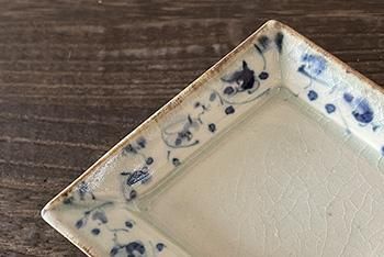 石井桃子｜花唐草｜ひし形小皿｜作家のうつわ通販｜うつわギャラリー陶和