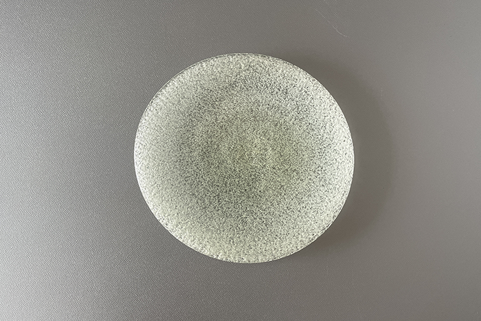 IWATA GLASS 岩田ガラス 四角 フルーツ皿 飾り皿 大皿 淡雪 水色